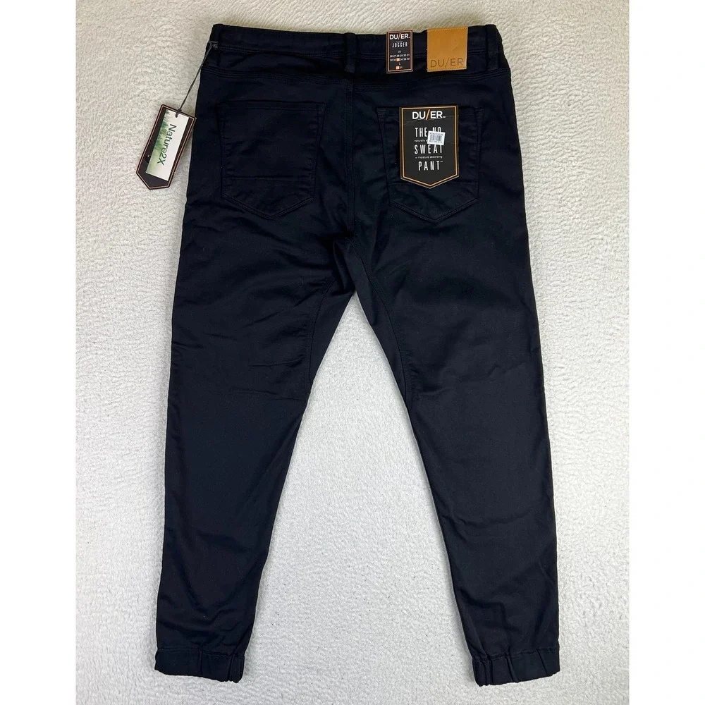 DU/ER Pants Mens 34x29 Black No Sweat Jogger N2X Slim Fit Stretch Casual NEW